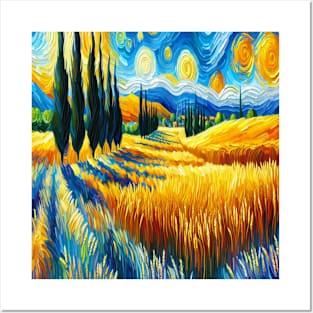 Vincent Van Gogh Inspired Golden Wheat Field Posters and Art